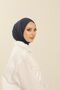Navy Blue Practical Combed Cotton Shawl - Women's Hijab Velcro Hijab Bonnet - 6