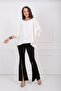 Belted Front Zipper Scuba Crepe Trousers Pnt33379 Black - 3