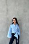 Lace-up Blue Crop Shirt