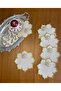 6 Pieces Linen Linen Gold Color Pearled Star Patterned Cocktail Presentation Napkin - 2