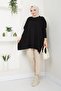 Women's Black Hijab Knitwear Oversize Sweater - 5