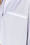 Navy Blue-White Striped Cropped Shirt with Pocket and Cuff Details |   Ek1000169146-9146 - 4