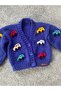 Hand Knitted Boy's Cardigan with Car Detail - 3