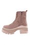 Women's Zippered Lace-Up Thick Sole Boots Mink Suede 331232682 - 3