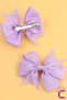 2-Piece Girls' Grosgrain Satin Bow Hair Clip Set in Lilac Color - Bow Ribbon Clip Hairpin - 2