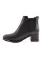 053 Women's Blunt Toe Ankle Boots with Elastic Sides and Heels Black - 3