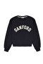 Text Printed Sweatshirt Navy Blue - 2
