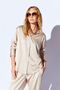 Beige Satin Relaxed Fit Women's Shirt with Thick Cuffs - 9477 - 2