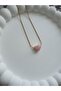 Steel Necklace with Pink Heart - 2