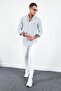 Nefti Men's Embroidered Linen Effect Shirt |   Mes116488-01 - 5
