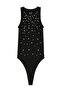 Stone Accessory Halter Neck Bodysuit Black - 2