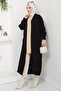 Shawl Collar Pocketed Knitwear Cardigan Black Hm2534 - 2