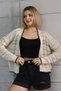 Round Neck Long Sleeve Openwork Hollowed Shepherd's Stitch Detailed Seasonal Midi Length Knitwear Cardigan