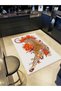 Pearl Collection Orange Theme Leopard and Flower Pattern Woven Base Modern Decorative Carpet Inci13