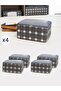 Gray Plaid Square Patterned 4-Piece Suitcase Organizer - Travel Case Set 30X20X15 cm