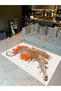 Pearl Collection Orange Theme Leopard and Flower Pattern Woven Base Modern Decorative Carpet Inci13 - 2