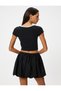Tie Detailed Crop T-Shirt - Short Sleeve, Slim Fit - 4