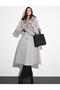 Premium Alpaca Wool Fish Back Patterned Coat Gray - 4