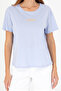 Women's Blue Crew Neck T-Shirt 50266326-Vr036 - 6