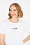 Women's White Crew Neck T-Shirt 50266326-Vr013 - 2