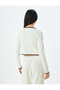 Long Sleeve Crop T-Shirt Bias Crew Neck - 4