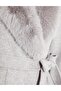 Premium Alpaca Wool Fish Back Patterned Coat Gray - 8