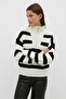 Zippered Striped Sweater Black