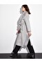 Premium Alpaca Wool Fish Back Patterned Coat Gray - 6