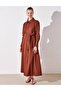 Brown Long Embroidered Dress - 2