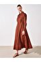 Brown Long Embroidered Dress
