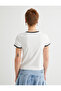 Striped College T-Shirt Slim Fit Printed Short Sleeve Crew Neck Cotton - 4