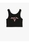 Athlete Ribbed Sleeveless Crew Neck Slogan Embroidered