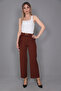 Short Brown Wide Leg Trousers - 6