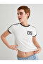 Striped College T-Shirt Slim Fit Printed Short Sleeve Crew Neck Cotton - 2