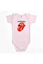 بدلة أطفال باللون الوردي تحمل شعار The Rolling Stones