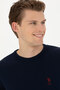 Men's Navy Blue Crew Neck Sweater 50269005-Vr033 - 2