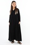 Prive Shirt Collar 100% Viscose Black Long Summer Dress - 2