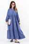 Prive Women's Soft Tensell Fabric Indigo Maxi Length Layered Summer Long Dress 24EL036