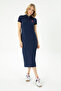 Women's Navy Blue Knitted Dress 50267566-Vr033 - 3