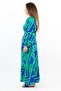 Prive Women's Turn Green Blue Belted 100% Viscose Summer Dress - 6