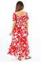 Women's Positano Red Gipeli Viscose Long Dress - 4