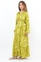 Prive Women's - Oil Green Belted Viscose Summer Dress - 2