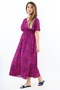 Women's Aren Pink Midi Length Viscose Dress - 4