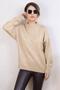 Women's Camel Oversize Basic Sweater - 2