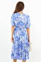 Women's Cruise Blue Viscose Midi Dress with Elastic Waist - 4