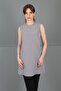 Zero Neck Sleeveless Blouse-Anthracite - 3001100 - 3