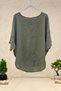 Oval Cut Linen Blouse with Mesh Sides - 2