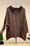 Hooded Zippered Openwork Cardigan