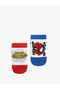 Man Printed 2-Piece Spider Socks Set - Licensed