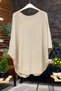 Mercerized Loose Blouse with Open Front Pocket - 2